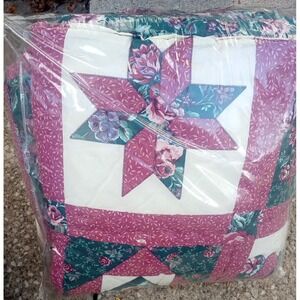 Vtg NOS 90s Comforter Set Cottagecore‎ Grannycore Quilt Perfect Fit  Queen